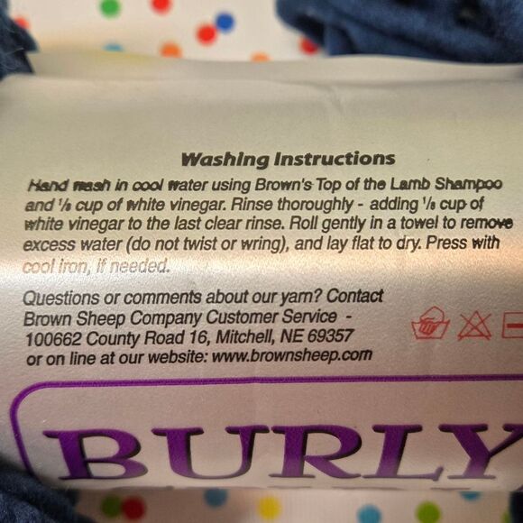 BROWN SHEEP COMPANY BURLY SPUN 100% WOOL INDIGO BLUE 8 OZ, For Needle Sz 13 - Picture 5 of 10